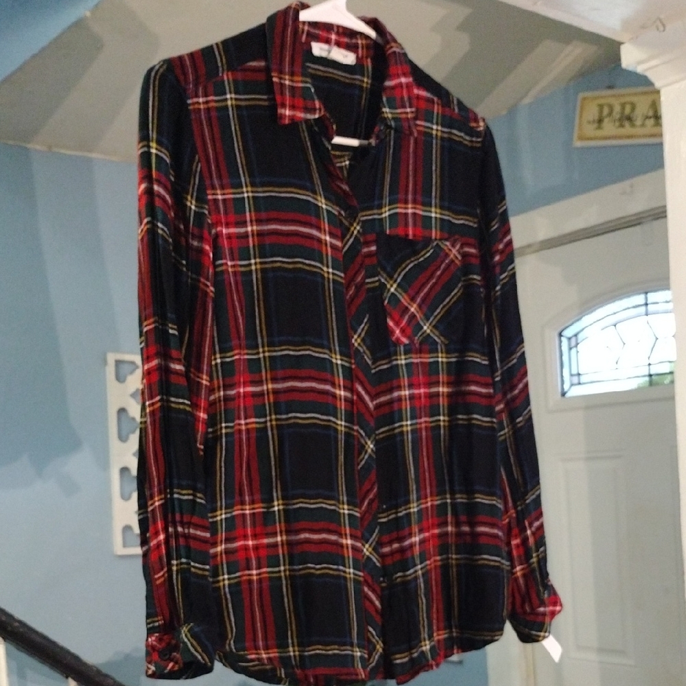 beachlunchlounge Red and Yellow Plaid Shirt